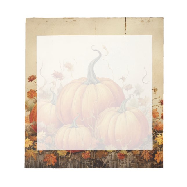 Bloc-note Automne Rustique Orange Citrouille (Devant)