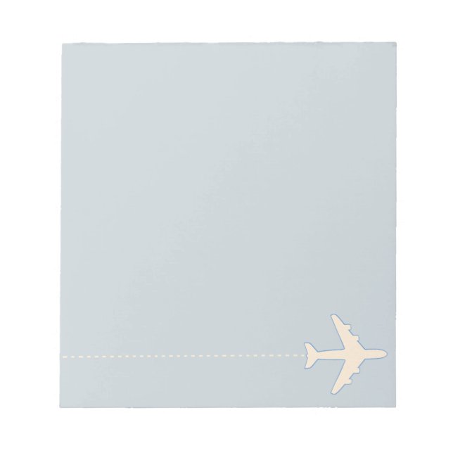 Bloc-note Avion de voyage avec ligne pointillée (Devant)