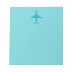 Bloc-note Avion graphique en Aqua Blue