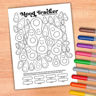 Bloc-note Avocado Cute Mood Tracker Daily Moods Tracking