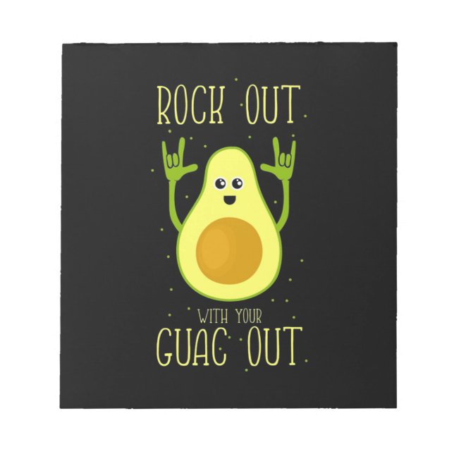 Bloc-note Avocado Rock Out Avec Votre Guac Out (Devant)