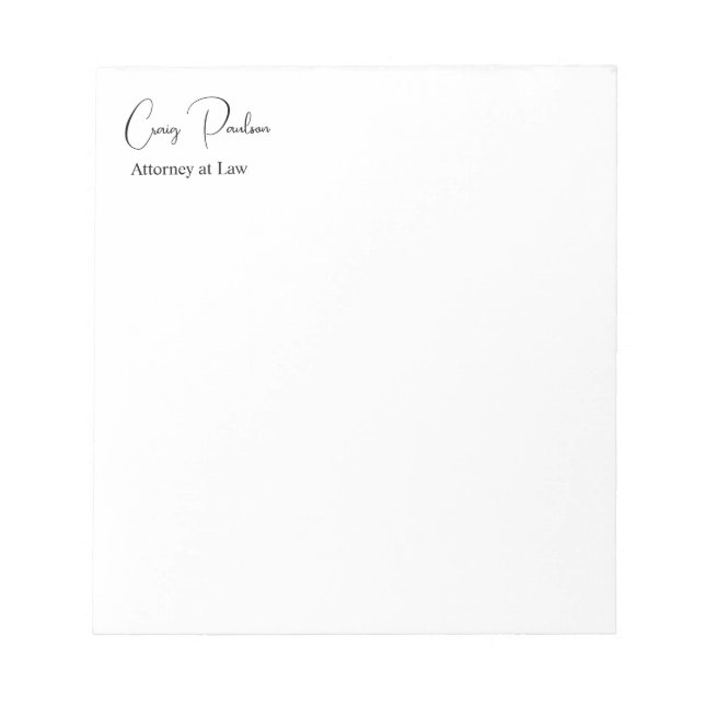 Bloc-note Avocat à la mode en droit spécial unique (Devant)