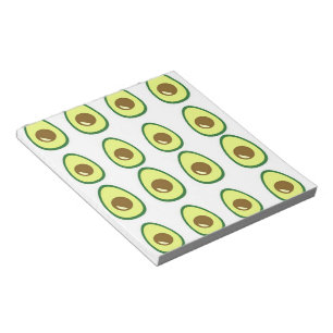 Bloc-note Avocat vert tranché sur blanc