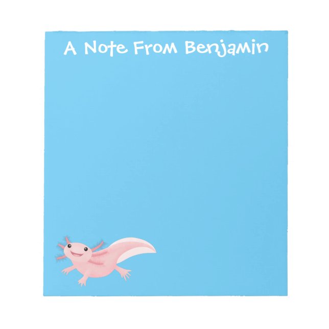 Bloc-note axolotl rose pâle (Devant)