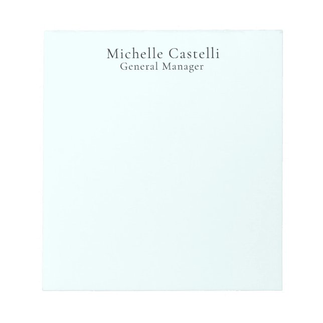 Bloc-note Azure Blue Professional Unique Classical Simple (Devant)