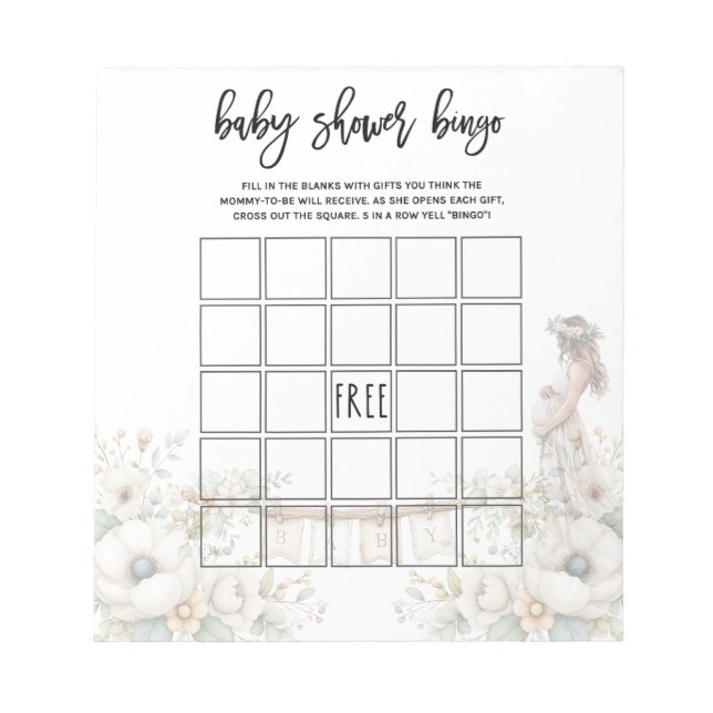 Bloc-note Baby Shower Bingo Game (Devant)