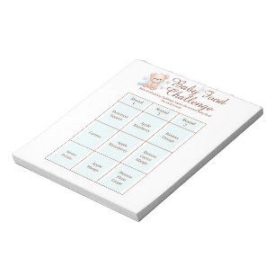 Bloc-note Baby shower Food Challenge Activité de jeu Bloc-no