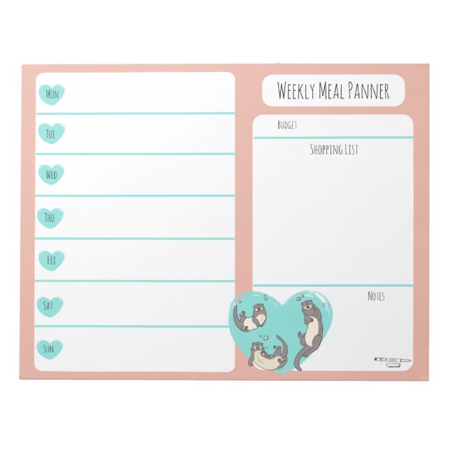 Bloc-note Baignade River Otter Ordinateur portable hebdomada (Devant)