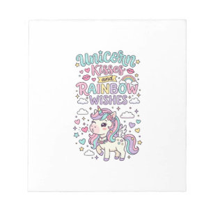 Bloc-note Baisers de licorne et voeux d'arc-en-ciel Raisin p