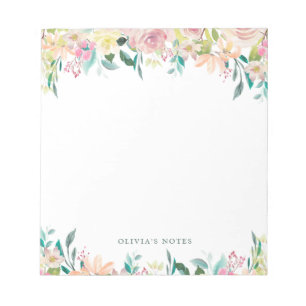 Bloc-note Baisse d'aquarelle florale