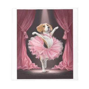 Bloc-note Ballerine Beagle � Danse de chien drôle