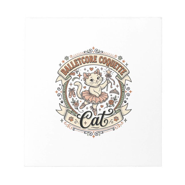 Bloc-note Balletcore Coquette Chat Balletcore Coquette Chat  (Devant)