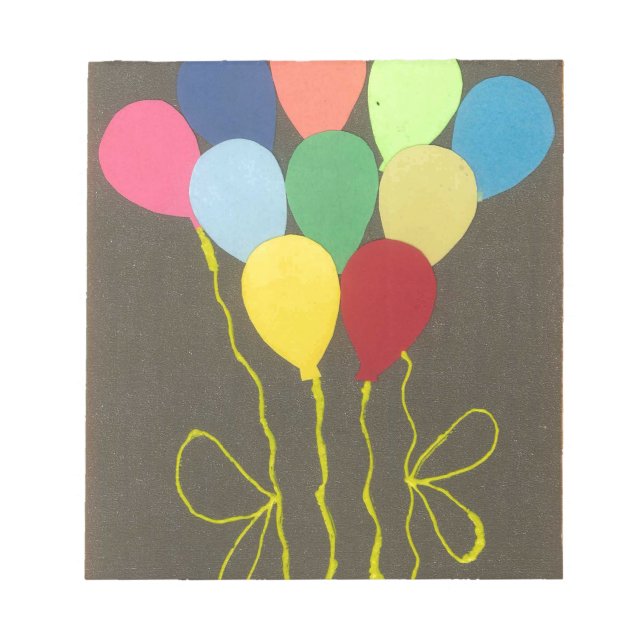 Bloc-note Ballons d'anniversaire colorés Design graphique (Devant)