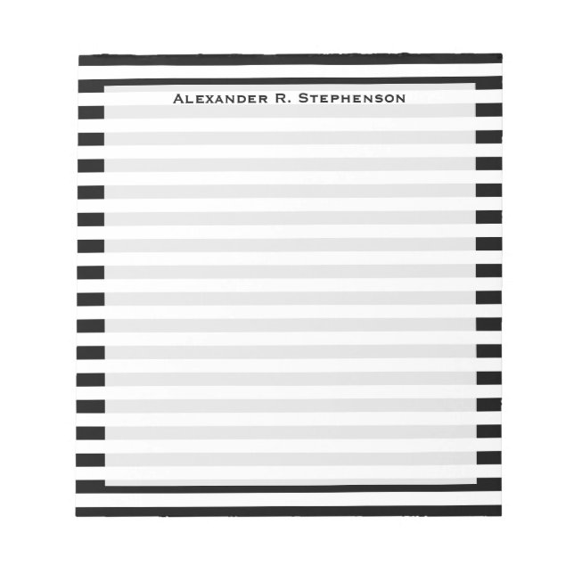 Bloc-note Bande blanche et noire du monogramme (Devant)