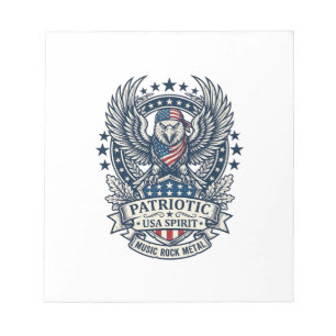 Bloc-note Bandeau Patriotique Rocker Old Glory Musique Rock 
