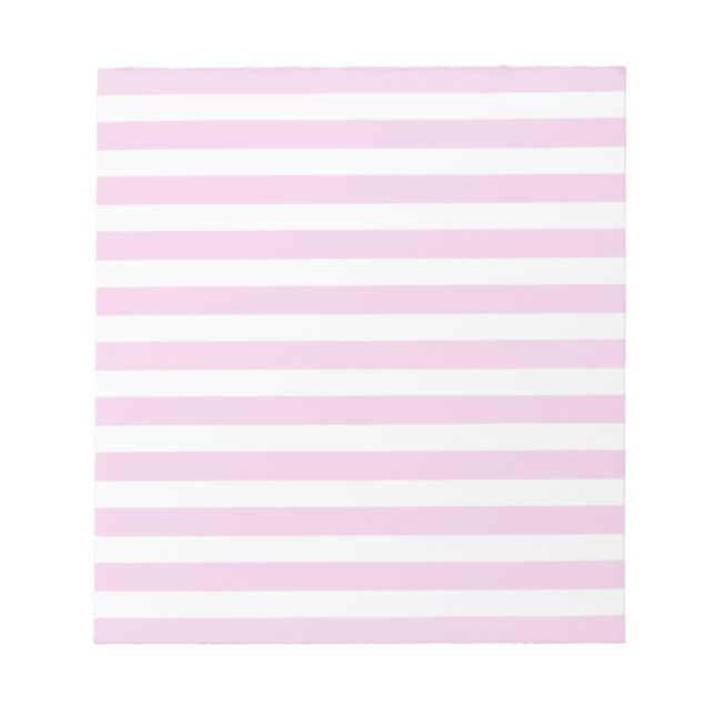 Bloc-note Bandes de bonbons rose pâle et blanc (Devant)