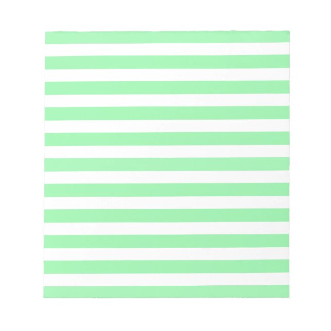 Bloc-note Bandes de bonbons vertes et blanches (Devant)