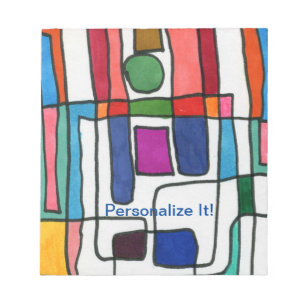 Bloc-note Bandes rectangulaires chaudes et cool avec accent 