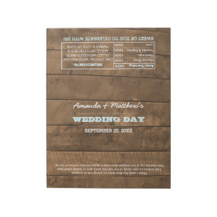 Bloc-note Barnwood Lights Aqua Wedding Favor Candy Wrappers