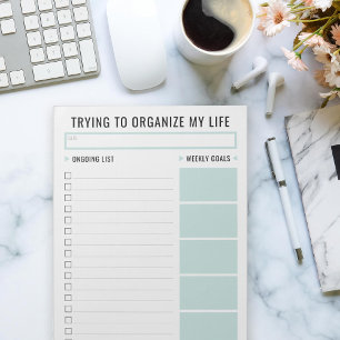 Bloc-note Basic Task List Editable Tear Away Daily Planner