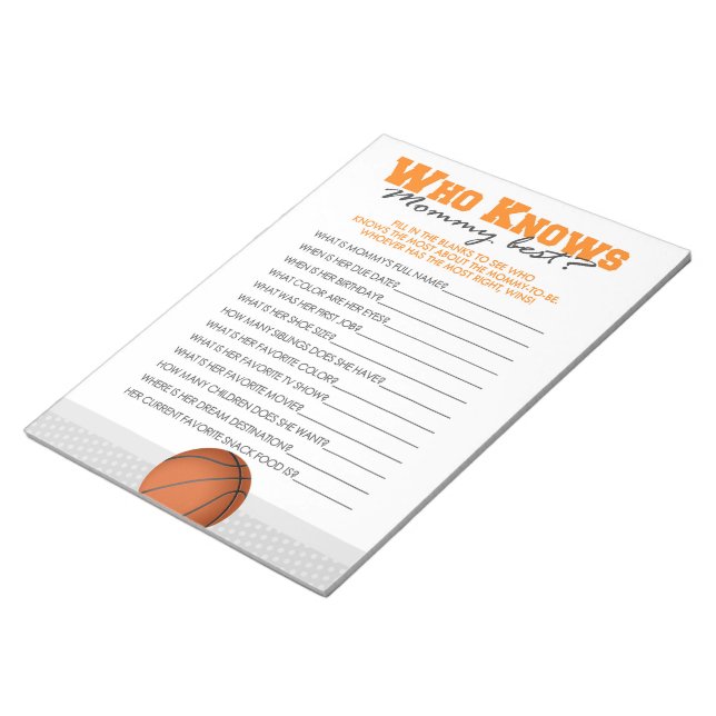 Bloc-note Basket Qui Connaît Maman Meilleur Pack De Jeux Pou (Incliné)