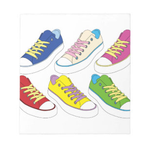 Bloc-note Baskets dessinant, chaussures de course colorées