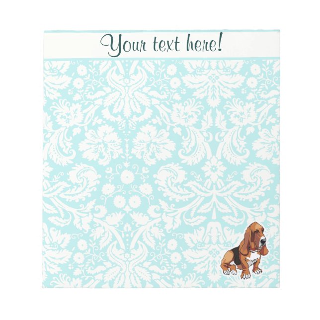 Bloc-note Basset Hound; cute (Devant)