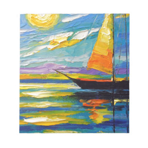 Bloc-note Bateau à voile au coucher du soleil