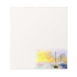 Bloc-note bateaux au coucher du soleil