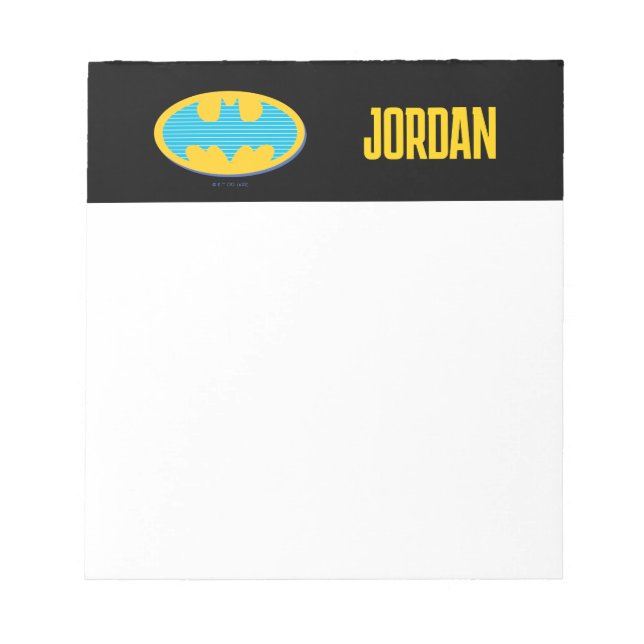Bloc-note Batman | Symbole Cyan Stripes (Devant)