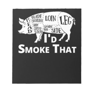 Bloc-note BBQ   BBQ Grill Cochon Porc Id Fumer Que Cadeaux H