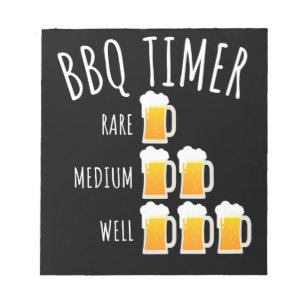 Bloc-note BBQ   BBQ Timer Bière Boire Funny Grilling