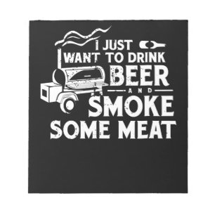 Bloc-note BBQ Fumer Pitmaster Boire cadeau Bière Fumée Via