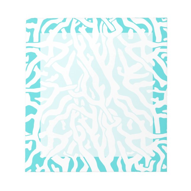 Bloc-note Beach Coral Reef Motif Nautique Blanc Bleu (Devant)