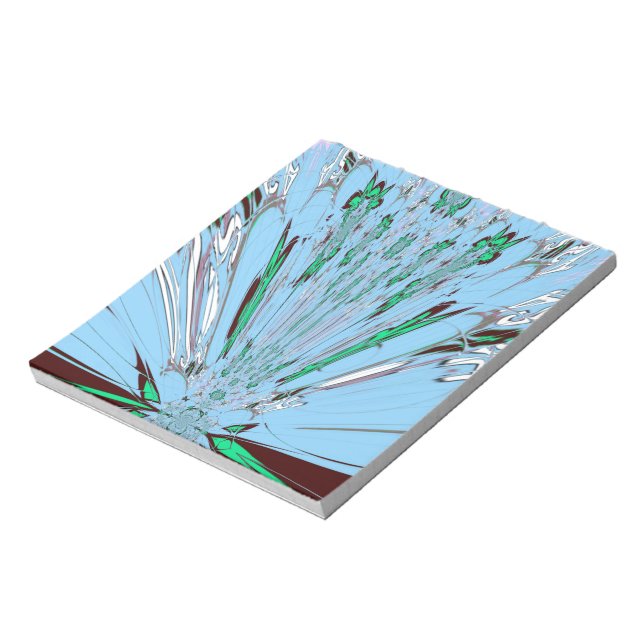 Bloc-note Beau Aqua Bleu Extraordinaire Motif Art Floral (Tourné)