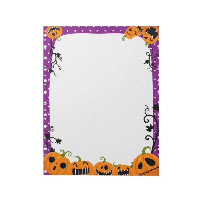 Bloc-note Beau Citrouille d'Halloween Polka Pot (Tourné)