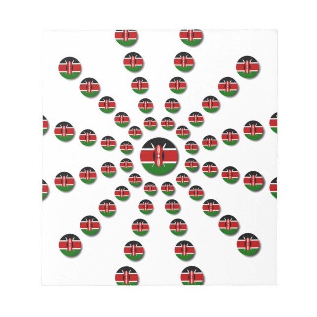 Bloc-note Beau Drapeau circulaire kenyan : Un design radial (Devant)