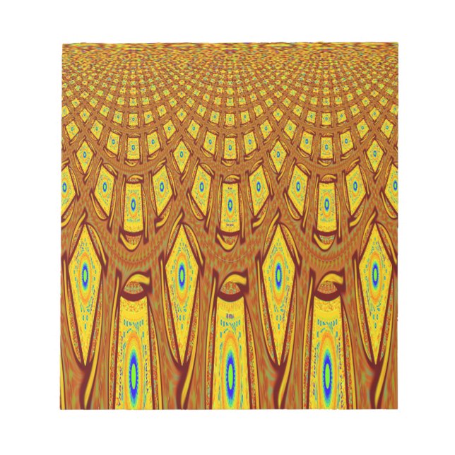 Bloc-note Beau Golden Brown Africain Tribal Imprimé vecteur (Devant)