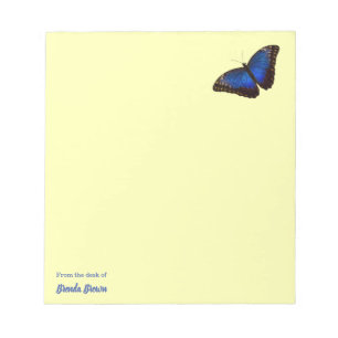 Bloc-note Beau papillon bleu Morpho personnalisé
