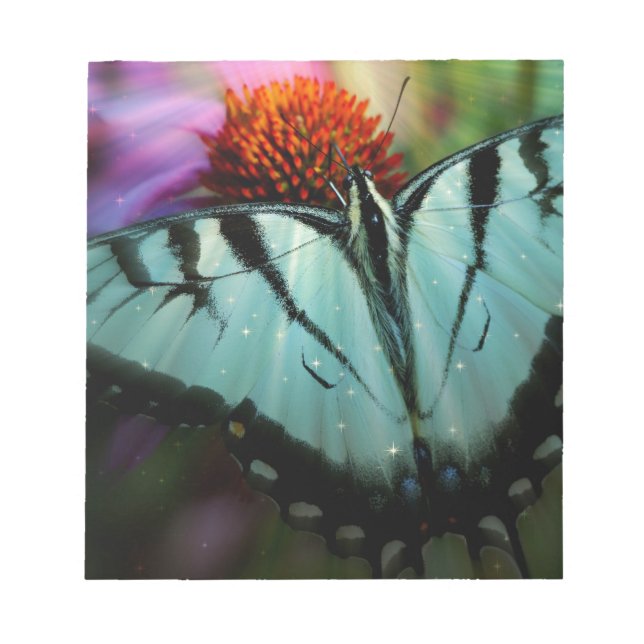 Bloc-note Beau papillon Turquoise Swallowtail (Devant)