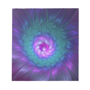 Bloc-note Beauté florale abstraite, art fractal coloré de fl