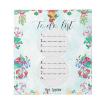 Beautiful Floral Christmas Teacher To-Do List Note