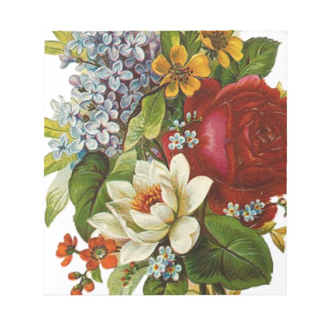Bloc-note Beautiful Romantic Summer Bouquet with Red Rose (Devant)