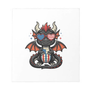 Bloc-note Bébé Dragon Patriotique Vintage Vector Design de T