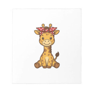 Bloc-note Bébé girafe mignon avec noeud papillon Design vect