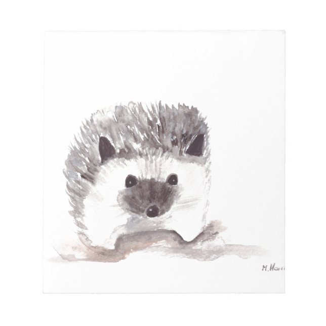 Bloc-note bébé hérisson animal noir mignon bois (Devant)