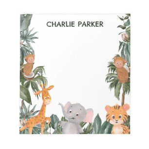 Bloc-note Bébé mignon animaux de la jungle