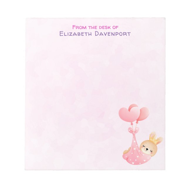 Bloc-note Bébé mignon dans une couverture de coeur (Devant)