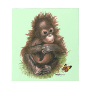 Bloc-note Bébé orang-outan et papillon