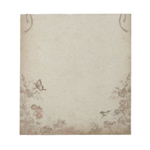 Bloc-note Beige vintage Floral